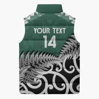 New Zealand South Africa Rugby Custom Sleeveless Puffer Jacket Springboks Kente All Black Maori Together - Polynesian Pride