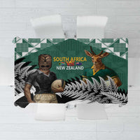New Zealand South Africa Rugby Tablecloth Springboks Kente All Black Maori Together - Polynesian Pride
