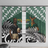 New Zealand South Africa Rugby Window Curtain Springboks Kente All Black Maori Together - Polynesian Pride