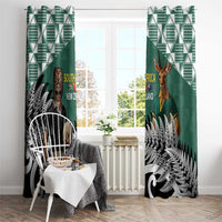 New Zealand South Africa Rugby Window Curtain Springboks Kente All Black Maori Together - Polynesian Pride