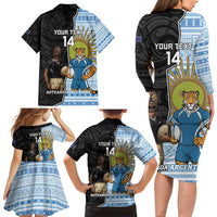 New Zealand Argentina Rugby Custom Family Matching Long Sleeve Bodycon Dress and Hawaiian Shirt 2025 Los Pumas All Black Together - Polynesian Pride