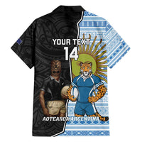 New Zealand Argentina Rugby Custom Family Matching Puletasi and Hawaiian Shirt 2025 Los Pumas All Black Together LT14 - Polynesian Pride