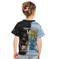 New Zealand Argentina Rugby Custom Kid T Shirt 2025 Los Pumas All Black Together - Polynesian Pride