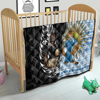 New Zealand Argentina Rugby Quilt 2025 Los Pumas All Black Together - Polynesian Pride