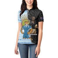 New Zealand Argentina Rugby Custom Women Polo Shirt 2025 Los Pumas All Black Together - Polynesian Pride