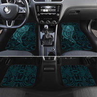 New Zealand Skull Darts Car Mats Aotearoa Maori Chest Tattoo Stylized Teal - Polynesian Pride