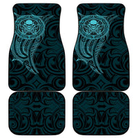 New Zealand Skull Darts Car Mats Aotearoa Maori Chest Tattoo Stylized Teal - Polynesian Pride