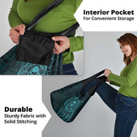 New Zealand Skull Darts Grocery Bag Aotearoa Maori Chest Tattoo Stylized Teal - Polynesian Pride