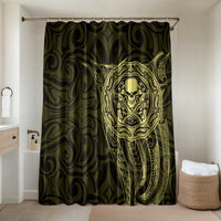 New Zealand Skull Darts Bathroom Set Aotearoa Maori Chest Tattoo Stylized Gold - Polynesian Pride