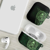 New Zealand Skull Darts AirPods Case Aotearoa Maori Chest Tattoo Stylized Green - Polynesian Pride
