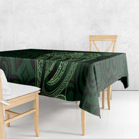 New Zealand Skull Darts Tablecloth Aotearoa Maori Chest Tattoo Stylized Green - Polynesian Pride