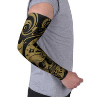 New Zealand Darts Arm Sleeves Skull In Dart We Trust Maori Pattern - Polynesian Pride