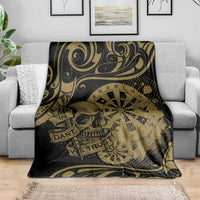 New Zealand Darts Blanket Skull In Dart We Trust Maori Pattern - Polynesian Pride