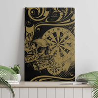 New Zealand Darts Canvas Wall Art Skull In Dart We Trust Maori Pattern - Polynesian Pride