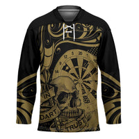 New Zealand Darts Hockey Jersey Skull In Dart We Trust Maori Pattern - Polynesian Pride