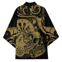 New Zealand Darts Kimono Skull In Dart We Trust Maori Pattern - Polynesian Pride