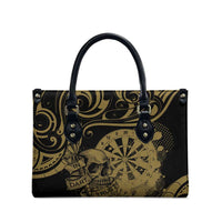 New Zealand Darts Leather Bag Skull In Dart We Trust Maori Pattern - Polynesian Pride