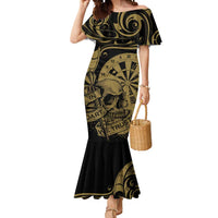 New Zealand Darts Mermaid Dress Skull In Dart We Trust Maori Pattern - Polynesian Pride