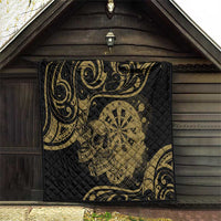 New Zealand Darts Quilt Skull In Dart We Trust Maori Pattern - Polynesian Pride