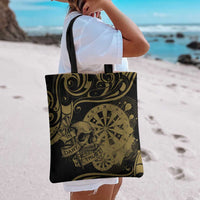 New Zealand Darts Tote Bag Skull In Dart We Trust Maori Pattern - Polynesian Pride