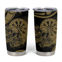 New Zealand Darts Tumbler Cup Skull In Dart We Trust Maori Pattern - Polynesian Pride