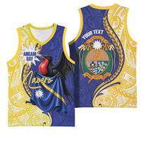 Personalised Nauru Angam Day Basketball Jersey Naoero Frigatebird With Flag Proud