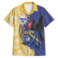 Personalised Nauru Angam Day Hawaiian Shirt Naoero Frigatebird With Flag Proud