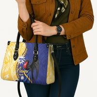 Nauru Angam Day Leather Bag Naoero Frigatebird With Flag Proud