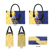 Nauru Angam Day Leather Bag Naoero Frigatebird With Flag Proud