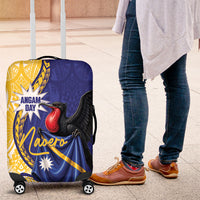 Nauru Angam Day Luggage Cover Naoero Frigatebird With Flag Proud