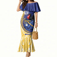 Personalised Nauru Angam Day Mermaid Dress Naoero Frigatebird With Flag Proud