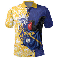 Personalised Nauru Angam Day Polo Shirt Naoero Frigatebird With Flag Proud