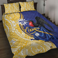 Nauru Angam Day Quilt Bed Set Naoero Frigatebird With Flag Proud