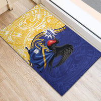 Nauru Angam Day Rubber Doormat Naoero Frigatebird With Flag Proud