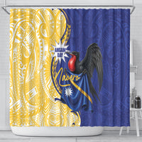 Nauru Angam Day Shower Curtain Naoero Frigatebird With Flag Proud