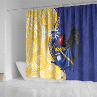 Nauru Angam Day Shower Curtain Naoero Frigatebird With Flag Proud