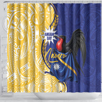 Nauru Angam Day Shower Curtain Naoero Frigatebird With Flag Proud