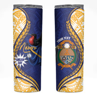 Personalised Nauru Angam Day Skinny Tumbler Naoero Frigatebird With Flag Proud