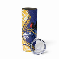 Personalised Nauru Angam Day Skinny Tumbler Naoero Frigatebird With Flag Proud