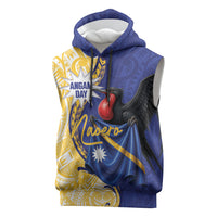 Personalised Nauru Angam Day Sleeveless Hoodie Naoero Frigatebird With Flag Proud