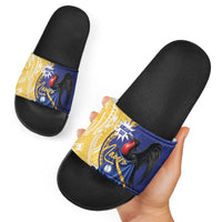 Nauru Angam Day Slide Sandals Naoero Frigatebird With Flag Proud