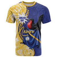 Personalised Nauru Angam Day T Shirt Naoero Frigatebird With Flag Proud