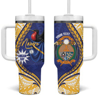 Personalised Nauru Angam Day Tumbler With Handle Naoero Frigatebird With Flag Proud