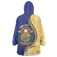 Personalised Nauru Angam Day Wearable Blanket Hoodie Naoero Frigatebird With Flag Proud