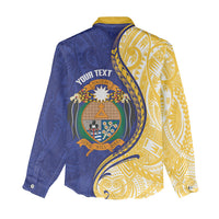 Personalised Nauru Angam Day Women Casual Shirt Naoero Frigatebird With Flag Proud