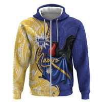 Personalised Nauru Angam Day Zip Hoodie Naoero Frigatebird With Flag Proud