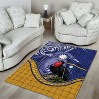 Magnificent Frigatebird Nauru Area Rug Pandanus Weaving Polynesian Pattern