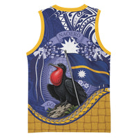 Magnificent Frigatebird Nauru Basketball Jersey Pandanus Weaving Polynesian Pattern