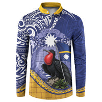 Magnificent Frigatebird Nauru Button Sweatshirt Pandanus Weaving Polynesian Pattern