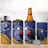 Magnificent Frigatebird Nauru 4 in 1 Can Cooler Tumbler Pandanus Weaving Polynesian Pattern